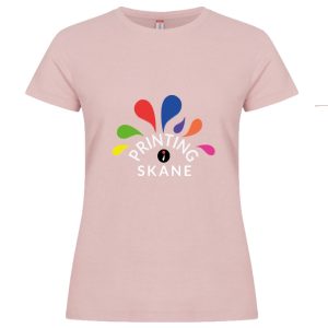 Dam T-shirt, basic, rund hals, candy pink