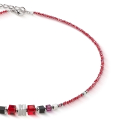 Coeur de Lion – Halsband Red Silver