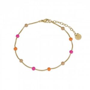 Bud to Rose- Stålvristlänk Globe Ljusrosa/Orange