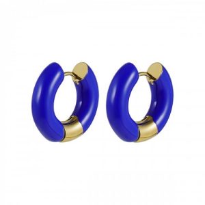 Bud to Rose – Stålörhänge Huggie chunky hoop black/blue