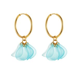 By Jolima – Stålörhänge Nice hoop vit/turkos