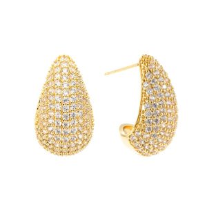 By Jolima – Stålörhänge Corinne crystal guld/silver