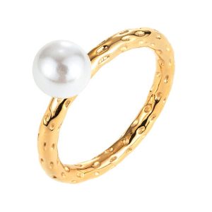 By Jolima- Stålring Palma pearl guld