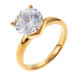 By Jolima- Stålring Big crystal guld