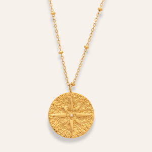 Sintridou – Stålhalsband Stjärna stål/guld