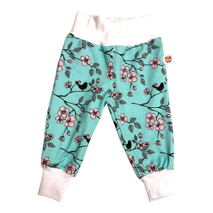 Byxa Blommor Fåglar mint