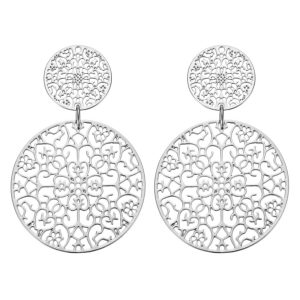 By Jolima – Stålörhänge double spinn guld/silver