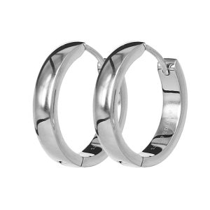 astrid&agnes – stålörhängen Klara creoler stål/guld 20mm