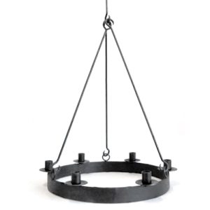 Oljebränd Ljuskrona i järn för 6 ljus