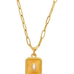 Sintridou – Stålhalsband milky white gemstone