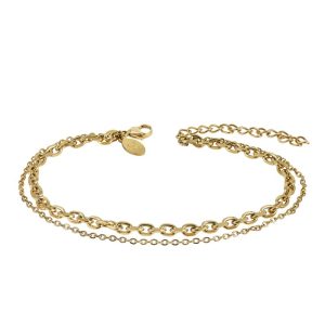 astrid&agnes – Stålvristlänk Willow guldpläterat