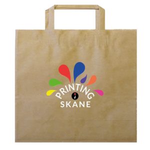 Take-Away, papperskasse, bärkasse med platta handtag, oblekt, B 32 x H 31 x D 22 cm