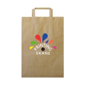 Take-Away, bärkasse, papperskasse med platta handtag, oblekt, B 25 x H 36 x D 14 cm