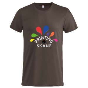 Herr T-shirt, basic, rund hals, dark mocca